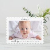 誕生紹介白写真誕生の発表 案内状 (スタンド正面)
