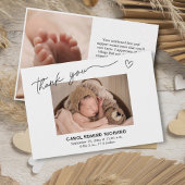 誕生統計の発表赤ちゃんシャワー写真 サンキューカード