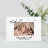 誕生統計の発表赤ちゃんシャワー写真 サンキューカード (スタンド正面)