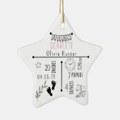 誕生統計アナウンスのキープサケ生まれたばかりのの写真 セラミックオーナメント (右)