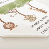 誕生統計ウッドランドジャングルサファリアニマルズベビー シェルパブランケット (3/4)