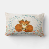 誕生統計ツイン男の赤ちゃんフォレストクリーチャーキツネ ランバークッション (裏面)