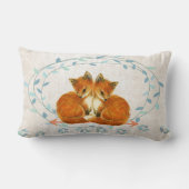 誕生統計ツイン男の赤ちゃんフォレストクリーチャーキツネ ランバークッション (裏面)