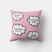 誕生統計パーソナライズされた水玉模様ゾウ クッション (裏面)