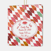 誕生統計ヒップスターベビーガールレトロリールレディ セラミックオーナメント (左)