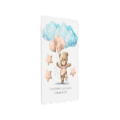 誕生統計ピンクベアとバルーン星付き子供部屋 メタルプリント (3/4)