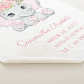 誕生統計ピンクベビーゾウベビーブランケット シェルパブランケット (3/4)