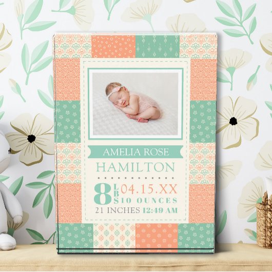 誕生統計フォトベビーガラスフォトブロック フォトブロック