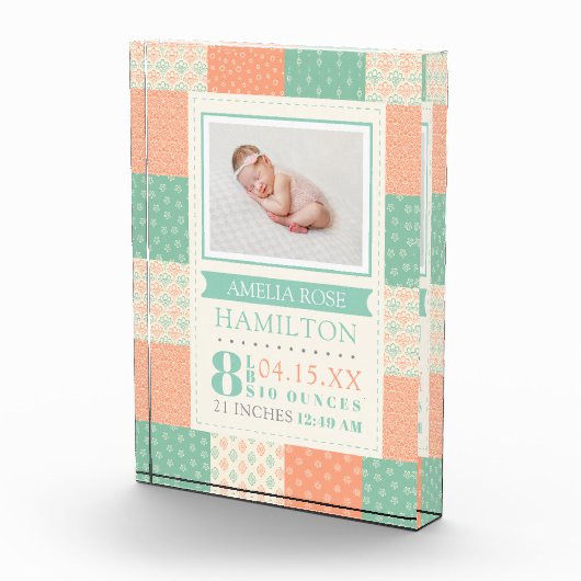 誕生統計フォトベビーガラスフォトブロック フォトブロック (右)