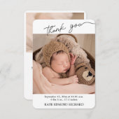 誕生統計フォト手書きベビーシャワー感謝してい ノートカード (正面/裏面)