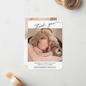 誕生統計フォト手書きベビーシャワー感謝してい ノートカード (正面/裏面インサイチュ)