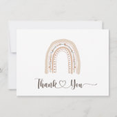 誕生統計フォト新生児シャワーのお知らせ サンキューカード (裏面)