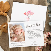 誕生統計フォト新生児シャワーのお知らせ サンキューカード