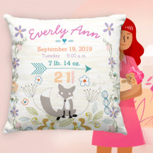 誕生統計ベビーガールウッドランドクリーチャーキツネ