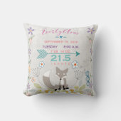 誕生統計ベビーガールウッドランドクリーチャーキツネ クッション (正面)