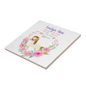 誕生統計ベビーガールピンクホース タイル (側面)