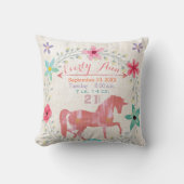 誕生統計ベビーガールマジカルクリージャーユニコーン クッション (正面)