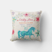 誕生統計ベビーガールマジカルクリージャーユニコーン クッション (正面)