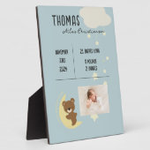 誕生統計ベビーベアシャワープラーク記号 フォトプラーク (側面)