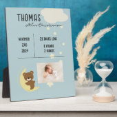 誕生統計ベビーベアシャワープラーク記号 フォトプラーク (側面)