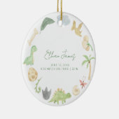 誕生統計ベビー写真男女兼用恐竜ボーイ セラミックオーナメント (右)