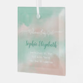 誕生統計ベビー名スクリプト生まれたばかりのKeepsake ガラスオーナメント (正面左)