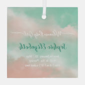 誕生統計ベビー名スクリプト生まれたばかりのKeepsake ガラスオーナメント (裏面)