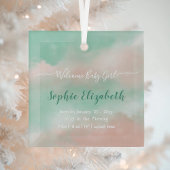 誕生統計ベビー名スクリプト生まれたばかりのKeepsake ガラスオーナメント