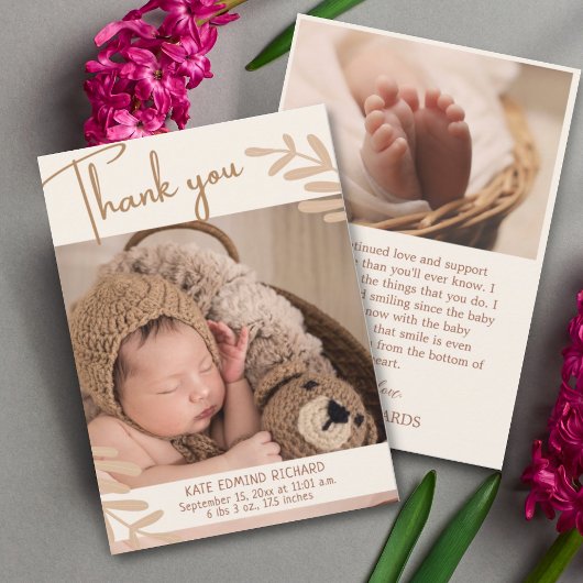 誕生統計ベビー誕生発表感謝 案内状