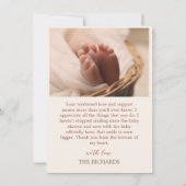 誕生統計ベビー誕生発表感謝 案内状 (裏面)