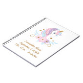 誕生統計ユニコーンピンクブルー金ゴールドガーリー、 ノートブック (左側)