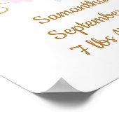 誕生統計ユニコーンピンクブルー金ゴールドガーリー、 ポスター (角)