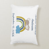 誕生統計レインボースリーピングアニマルベビーギフト アクセントクッション (裏面(縦))