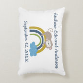 誕生統計レインボースリーピングアニマルベビーギフト アクセントクッション (正面(垂直))