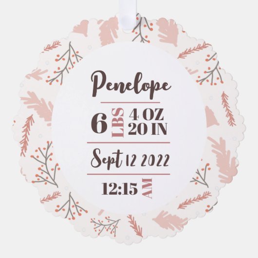 誕生統計初めてのクリスマス オーナメントカード (正面)