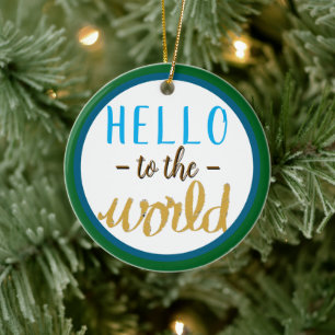 誕生統計名こんにちはWorld Data Blueへ セラミックオーナメント