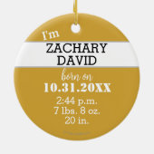 誕生統計名こんにちはWorld Data Blueへ セラミックオーナメント (裏面)