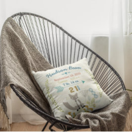 誕生統計男の赤ちゃんウッドランドクリーチャーキツネ クッション