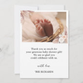 誕生統計2フォトオーバーレイスクリプト生まれたばかりのベビー 案内状 (裏面)