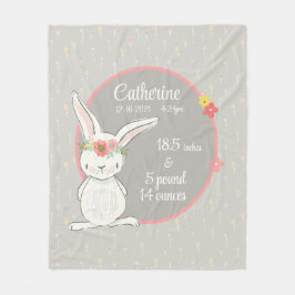 誕生統計(Little Bunny) フリースブランケット