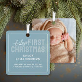 誕生統計Babys初めてのクリスマス写真 メタルオーナメント