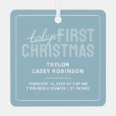 誕生統計Babys初めてのクリスマス写真 メタルオーナメント (裏面)