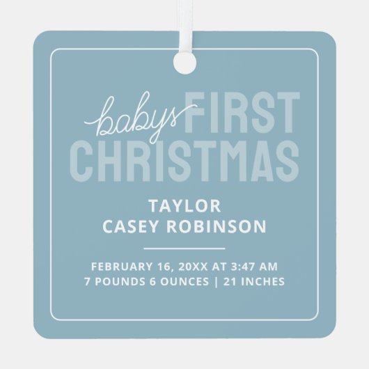 誕生統計Babys初めてのクリスマス写真 メタルオーナメント (裏面)