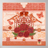 誕生花と宝石11月バードケージポスター ポスター (正面)