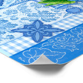 誕生花と宝石9月鳥の巣状ポスター ポスター (角)