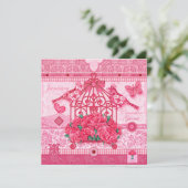 誕生花と宝石　１月　鳥かごカード 招待状 (スタンド正面)