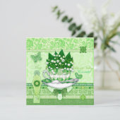 誕生花と誕生石の５月 ティーカップ カード (スタンド正面)