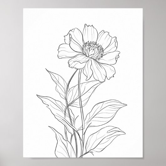 誕生花月ミニマル墨 ポスター (正面)