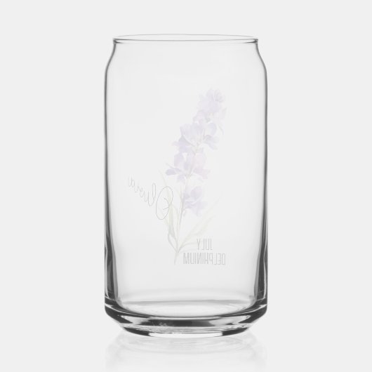 誕生花月7月デルフィニウム名 ガラス缶 (裏面)