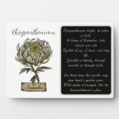 誕生花 １１月 誕生日の花 クリサンセマム フォトプラーク (正面)